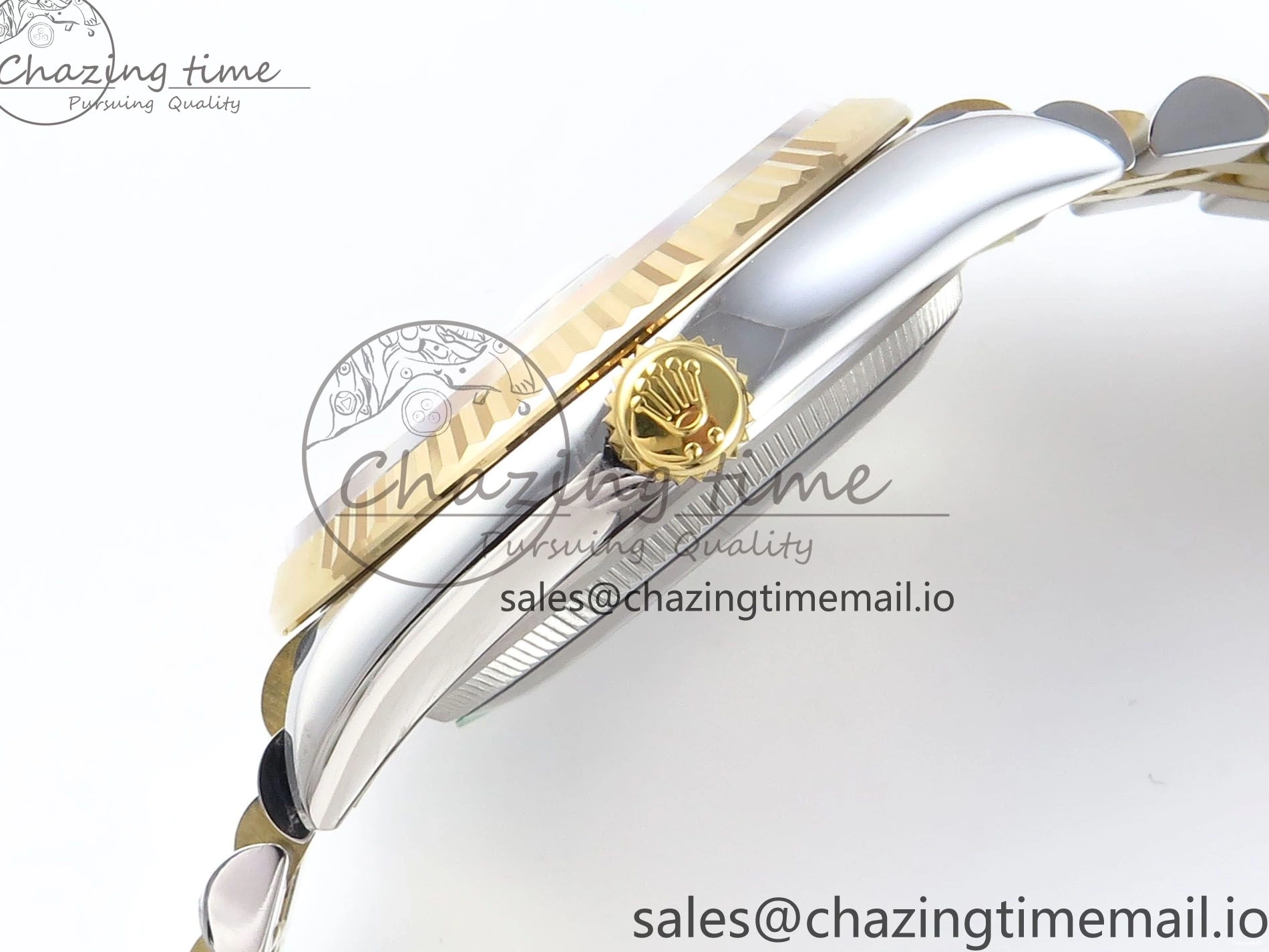 Best Stick YG 126233 EWEF SS on Textured Jubilee A3235 Bracelet 36 Marker YG Edition DateJust Dial 0510